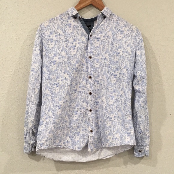 Polo by SH Fashion Boys Sz 10/12 Geometric Button Up Shirt Preppy - Picture 1 of 10